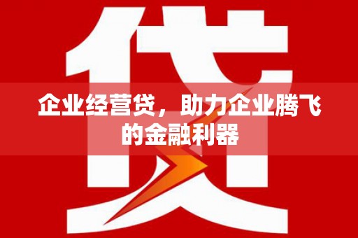 港北企业经营贷，助力企业腾飞的金融利器