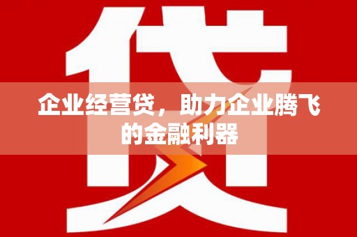 港北企业经营贷，助力企业腾飞的金融利器