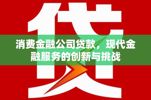 港北消费金融公司贷款，现代金融服务的创新与挑战