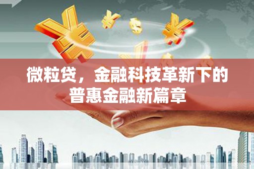 港北微粒贷，金融科技革新下的普惠金融新篇章